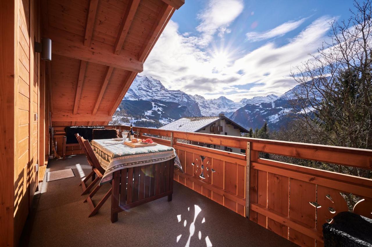 Chalet Bergfrieden Penthouse Wengen Luaran gambar